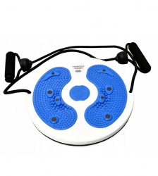 Disc rotativ pentru fintess cu corzi Waist Twisting, functie masaj picioare, culoaremodel Albastru