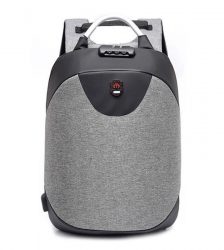 Rucsac antifurt, cu usb si cifru, Gonga®, culoaremodel Gri