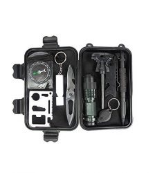 Kit de supravietuire cu elemente esentiale, Gonga®, culoaremodel Negru, marime 8 elemente