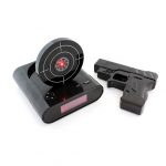 Ceas desteptator cu oprire alarma cu pistol infrarosu, afisaj LCD, Gonga®, culoaremodel Negru