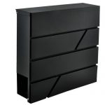 Cutie postala metalica de exterior, model modern, 37 cm, Gonga®, culoaremodel Negru