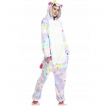 Pijama intreaga pentru adulti, Gonga®, marime L, culoaremodel Roz/Transparent