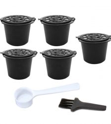 Set 5 capsule reutilizabile pentru cafea, Gonga®, culoaremodel Maro