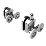 Set 8 role cromate pentru cabine de dus, Gonga®, culoaremodel Argintiu