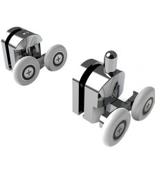Set 8 role cromate pentru cabine de dus, Gonga®, culoaremodel Argintiu
