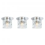 Set 3 spoturi incastrate Paulmann 92021, LED, din sticla, 1W, culoaremodel Transparent