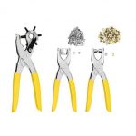 Set 3 clesti pentru perforat si 200 de capse, galben