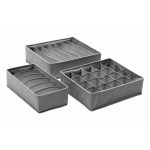Set Organizator de sertar, 3 piese, Gonga®, culoaremodel Gri