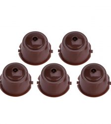 Set 5 capsule cafea compatibile Nescafe Dolce Gusto, reutilizabile, culoaremodel Maro