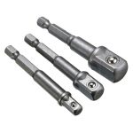 Set adaptoare autofiletanta 3 elemente 1/4"-3/8"-1/2 ", Gonga®, culoaremodel Argintiu