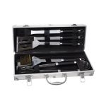 Set 5 ustensile de gratar in cutie de aluminiu, Gonga®, culoaremodel Argintiu