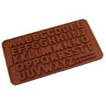 Formă din silicon pentru ciocolată, literele alfabetului, Gonga®, culoaremodel Maro