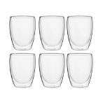 Set 6 pahare din sticla pentru Coffee Latte, 350 ml, Gonga®, culoaremodel Transparent
