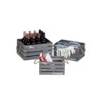 Set 3 ladite din lemn pentru depozitare sau decor, 3 dimensiuni, culoaremodel Gri
