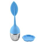 Infuzor din silicon în formă de frunză pentru ierburi și ceai, Gonga®, culoaremodel Albastru