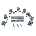 Set de 8 rotile pentru cabine de dus, din plastic dur, Gonga®, culoaremodel Gri