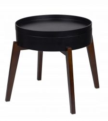 Masuta de cafea, blat rotund, Loft 45 x 45 x 40 cm, negru, culoaremodel Negru