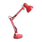 Lampa de birou cu brat reglabil, suport, soclu E27 60W, culoaremodel Rosu