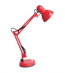 Lampa de birou cu brat reglabil, suport, soclu E27 60W, culoaremodel Rosu