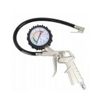 Pistol de umflat roti cu manometru 0-12 bari/220 psi, Gonga®, culoaremodel Argintiu