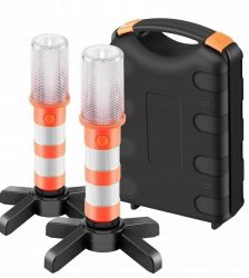 Set 2 lampi de avertizare avarii, flux luminos de 360°, culoaremodel Negru
