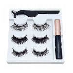 Set 3 perechi gene false magnetice, creion de ochi si penseta, Gonga®, culoaremodel Negru