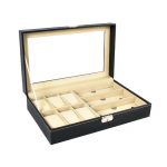 Cutie Tip Caseta Organizatoare Pentru 6 Ceasuri si 3 perechi de ochelari, Gonga®, culoaremodel Negru