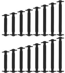 Set 16 bucati, sireturi din silicon, Gonga®, culoaremodel Negru