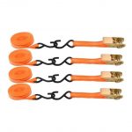 Set 4x chinga de fixare cu clichet, 25 mm x 4.1 m, 600-700 kg, culoaremodel Portocaliu
