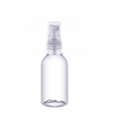 Recipient cu pulverizator pentru lichide, baza ovala, plastic, Gonga®, marime 50 ml, culoaremodel Transparent