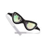 Masca pentru ochi cu gel stil ochelari retro, Gonga®, culoaremodel Negru