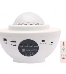 Proiector LED cu stele și galaxii, 21 de moduri de operare, Bluetooth si difuzor incorporat si telecomanda, Gonga®, culoaremodel Alb