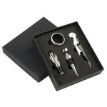 Set 4 accesorii pentru vin, Gonga®, culoaremodel Negru