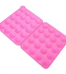 Forma din silicon pentru coacerea prajiturilor de tip cake pops, Gonga®, culoaremodel Roz
