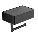 Suport metalic pentru hartie igienica si cutie pentru servetele umede, Gonga®, culoaremodel Negru