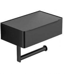 Suport metalic pentru hartie igienica si cutie pentru servetele umede, Gonga®, culoaremodel Negru