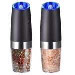1 x Rasnita electrica pentru sare sau piper, cu lumina LED, Gonga®, culoaremodel Negru