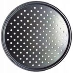 Tava de copt perforata pentru pizza, 33 x 33 cm, Gonga®, culoaremodel Negru