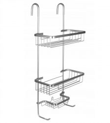 Etajera de baie cu 3 sertare, 63 x 14 x 28.5 cm, Gonga®, culoaremodel Argintiu