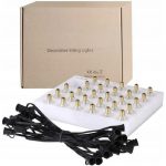 Ghirlanda gradina 20 de becuri, 8 m lungime, lumina calda, Gonga®, culoaremodel Negru