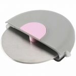Cutit solid, rotund, pentru pizza, cu diametrul de 8,5 cm, Gonga®, culoaremodel Gri