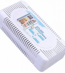 Odorizant compact pentru frigider cu carbune activ, 8x5.3x2.4 cm, din plastic, Gonga®, culoaremodel Alb