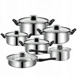 Set 6 oale din otel inoxidabil, cu diametru intre 8-24 cm, Gonga®, culoaremodel Argintiu