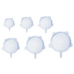 Set 6 Capace din Silicon Premium flexibile, inlocuitor folie strech, dimensiuni diferite, reutilizabile, Gonga®, culoaremodel Transparent