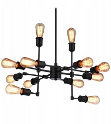 Lustra LOFT SPUTNIK, cu 12 pendule, Gonga®, culoaremodel Negru