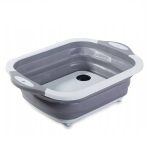 Scurgator pliabil 2in1 pentru chiuveta, din plastic si silicon, culoaremodel Gri