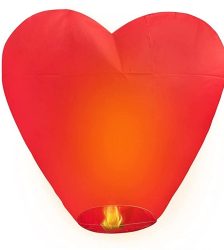 Lampion din hartie in forma de inima, 35x35 cm, Gonga®, culoaremodel Rosu
